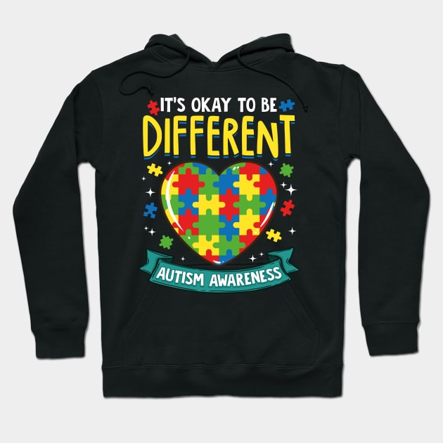 It's OK To Be Different Autism Awareness Puzzle Hoodie by theperfectpresents